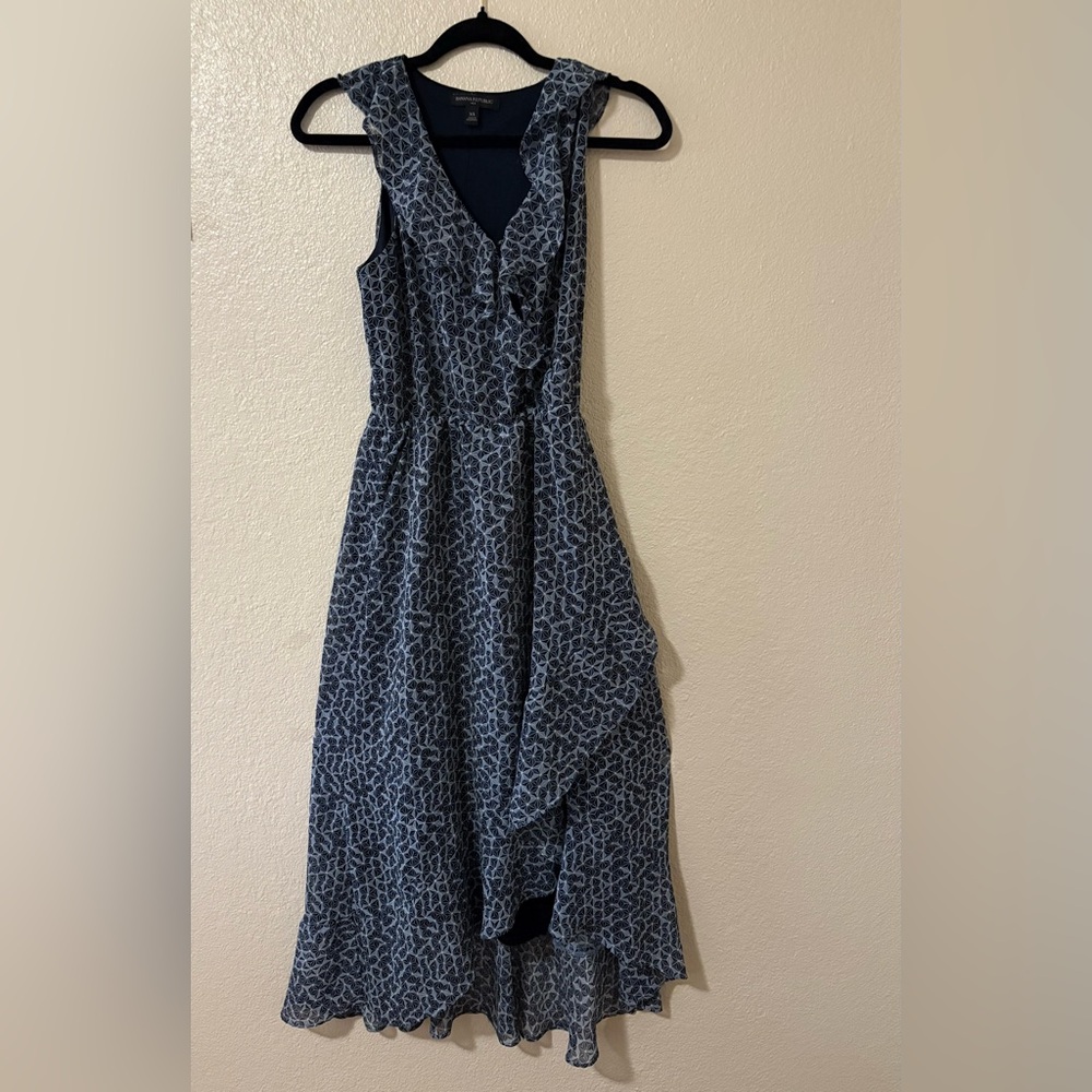 Banana Republic Blue Sleeveless V-neck Sundress